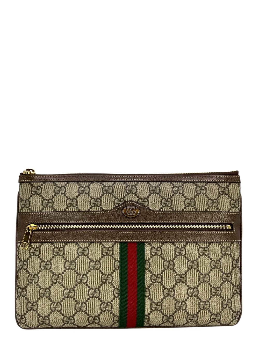 GUCCI GG Supreme Monogram Large Ophidia Pouch Clutch